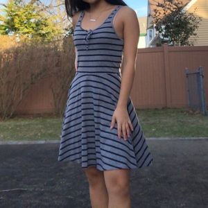 Striped grey flowy casual dress Prince & Fox